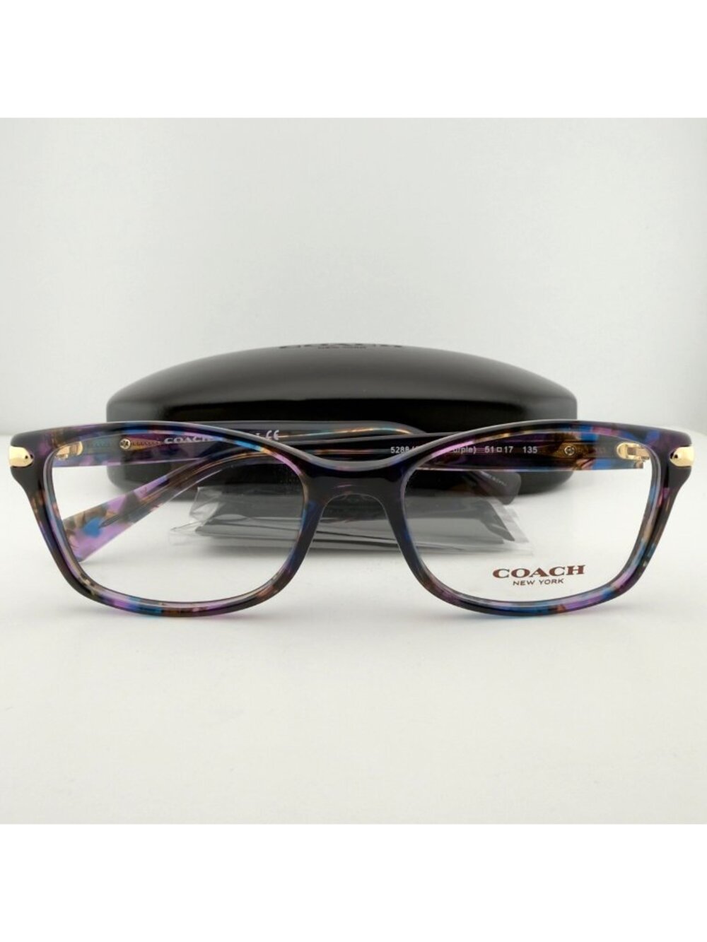 Coach HC6065 5288 Eyeglasses Frames Confetti Purple 51 17 136